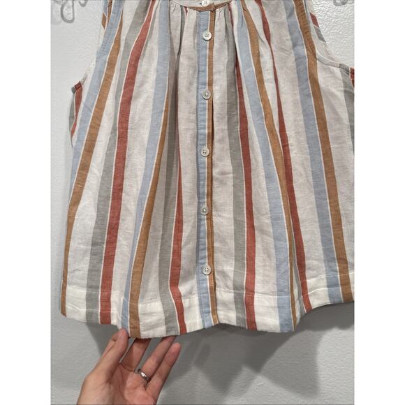 Madewell Striped Linen Button Front Tank Top Top Women’s Size XS Style# NV221 - Picture 4 of 6